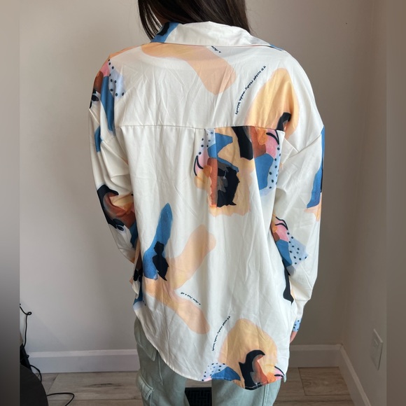 Button Up Blouse Multi Colour Shein - Picture 3 of 4